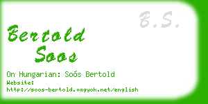 bertold soos business card