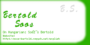 bertold soos business card